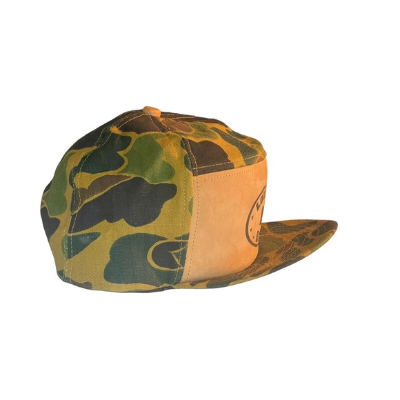 Vintage Camo Trooper 5 Panel Leather Snapback Hunting 80’s 90’s Hat Made in USA - Picture 5 of 6